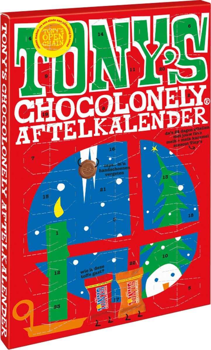 Tony's Chocolonely Adventskalender 2026 Chocolade - Sint en Kerst - 2 smaken - Fairtrade