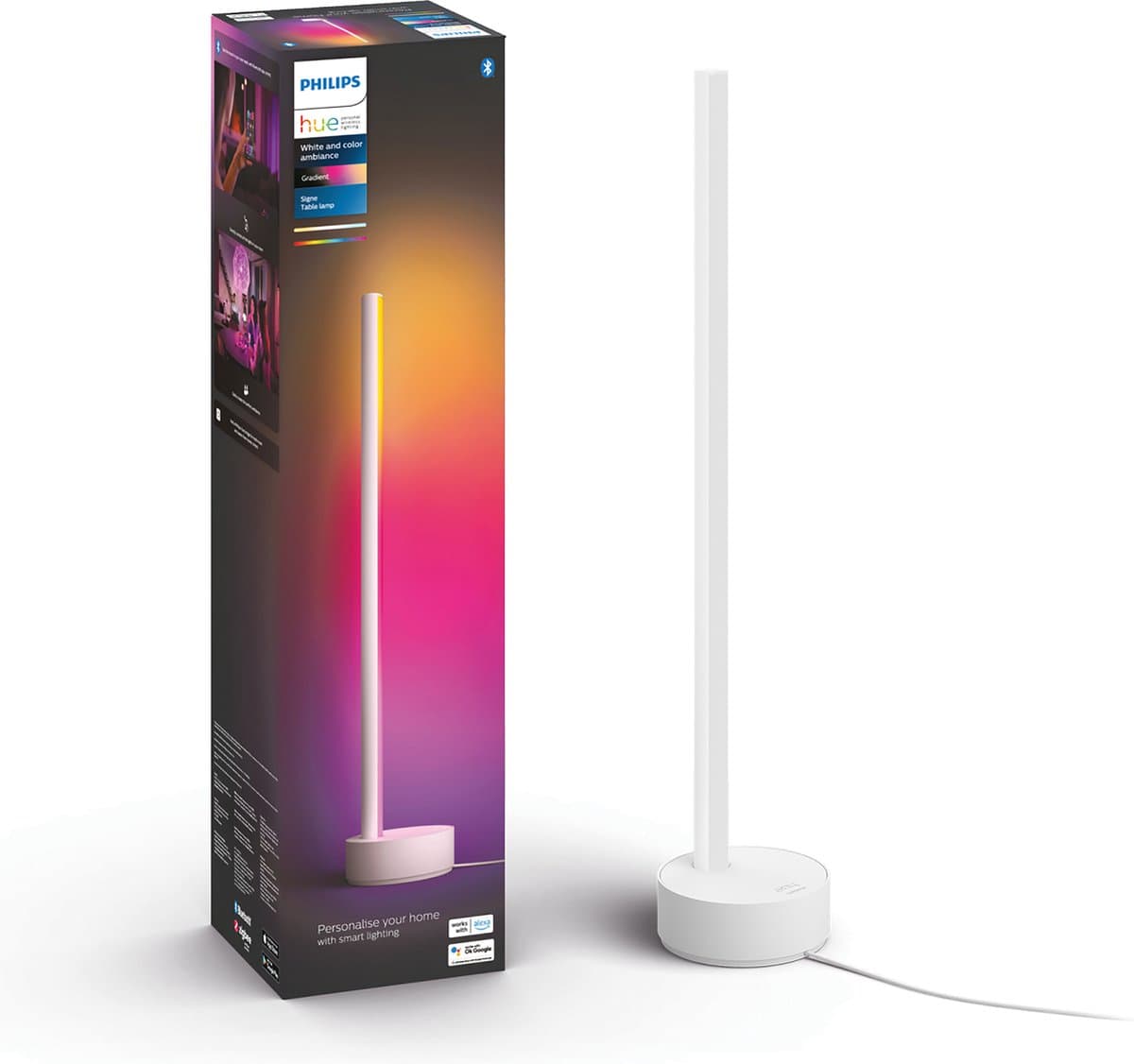 Philips Hue gradient Signe tafellamp - wit en gekleurd licht - wit