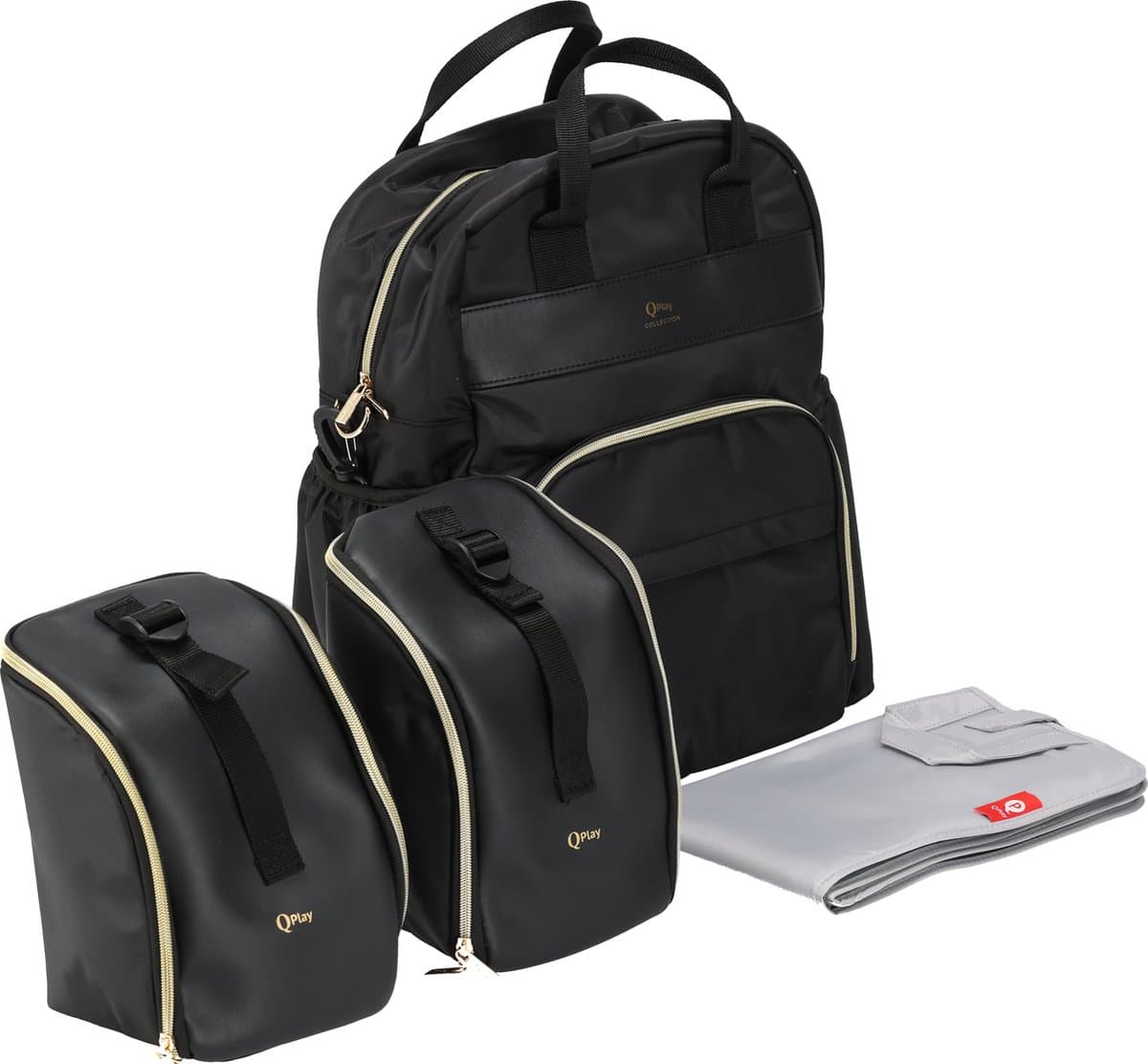 Qplay Luiertas Rugzak - Verzorgingstas Baby Tas - Zwart