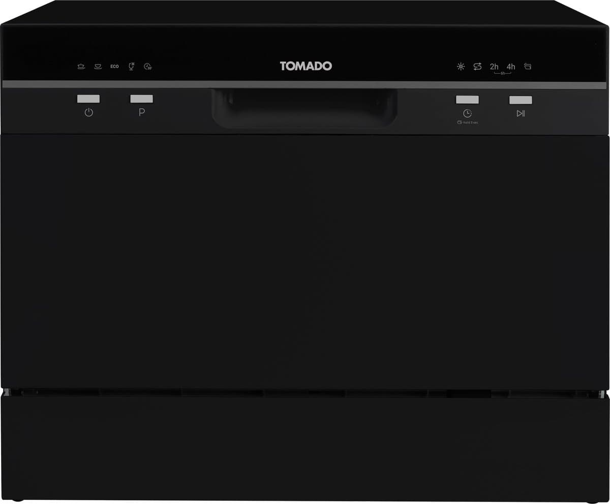Tomado TDW5501B - Mini vaatwasser - Kleine vaatwasser - Vrijstaand - 6 couverts - 5 programma's - Energieklasse D - Zwart