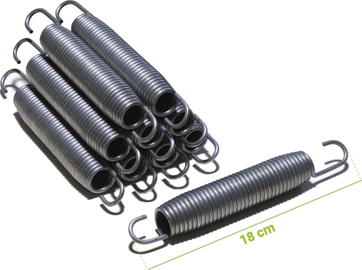 Universele Trampoline Veren - Etan® Premium - Lengte 18 cm - Set van 50 stuks - Hoge Kwaliteit Trampoline Veer 180 mm - Roestbestendig - Met Zink Verwerkt