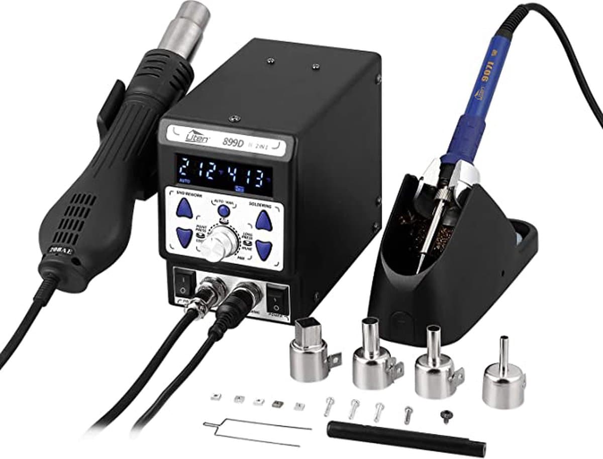 Uten Soldeerstations 899D-II - 2in1 Soldeerstation Digitaal - 720 W - Heteluchtpistool - 100-480°c - Soldeerbout - 200-480°C - Voor Smd Componenten