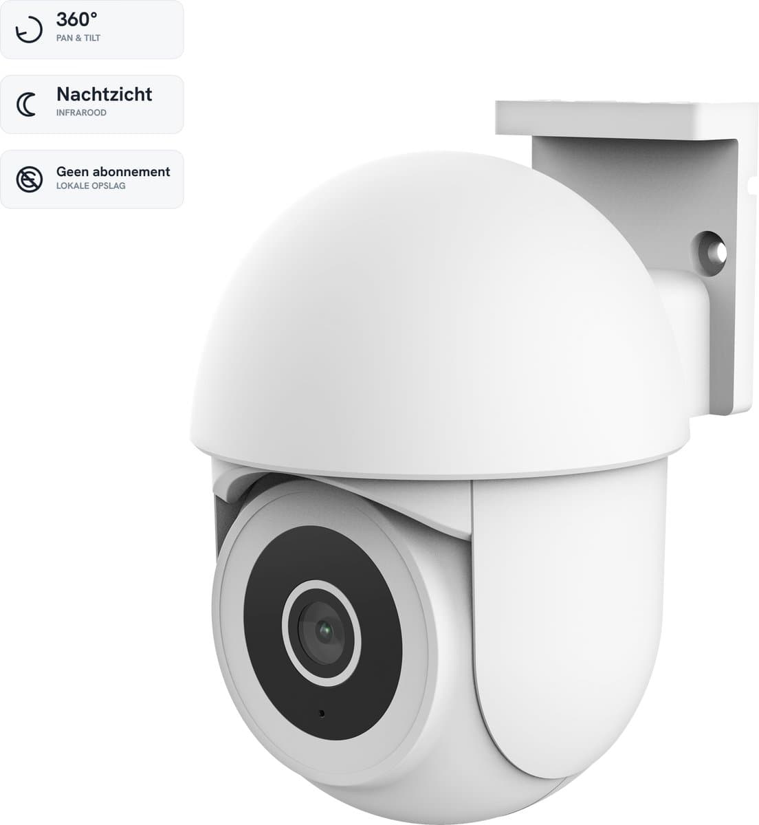 Trust IPCAM-3900 - Beveiligingscamera – IP-camera – Bewakingscamera – Slimme Buitencamera - Camera beveiliging – 360 graden zicht - Buitengebruik - Wit