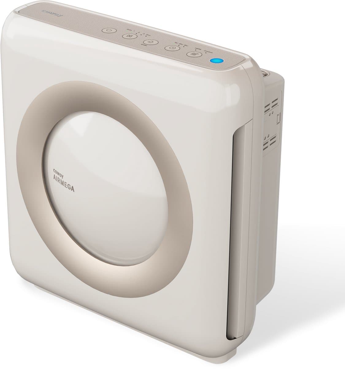 Coway MIGHTY AP-1512HH Luchtreiniger – HEPA 13 filter + Koolstoffilter – CADR 421 m³/u – Voor ruimtes tot 109 m² – Slaapstand – Luchtkwaliteit Indicator – Tegen Hooikoorts, Allergie, Huisstofmijt, Stof & Pollen – Air Purifier - Beige