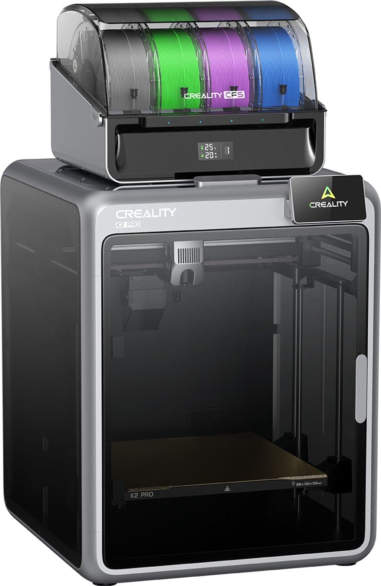 Creality K2 Pro Combo 3D Printer – Multicolour Print met CFS – 600 mm/s Topsnelheid – Dual AI-Camera – Automatische Leveling – WiFi & App – 300 × 300 × 300 mm – Direct Printklaar