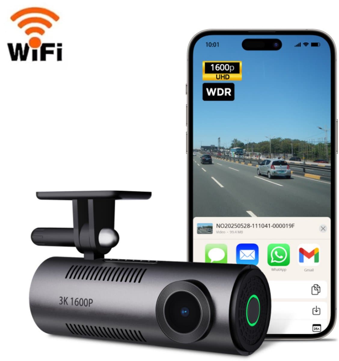 Dashcam - 1440P dashcam auto, wifi, nachtzicht, bewegingsdetectie, time-lapse-opname, WDR, loop-opname, parkeermodus, wifi, app,