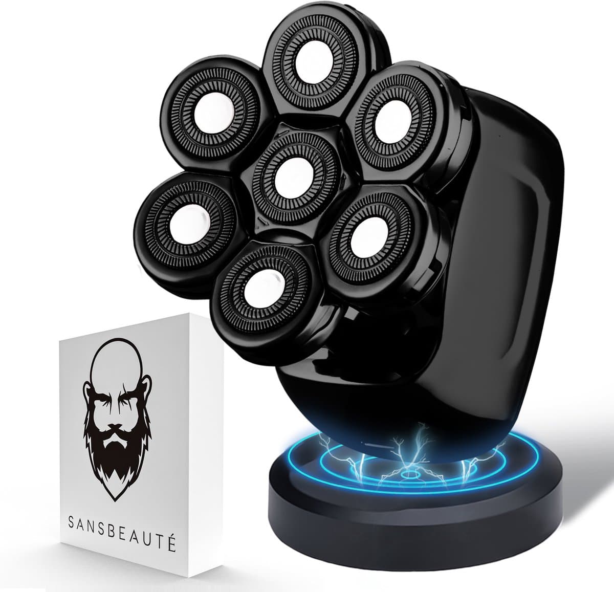 Scheerapparaat Mannen – Trimmer - Tondeuse - Sansbeauté® Skull Sharp PRO - Electric Face & Head Shaver - Hoofd Kaal Scheren – Nat & Droog - Elektrisch