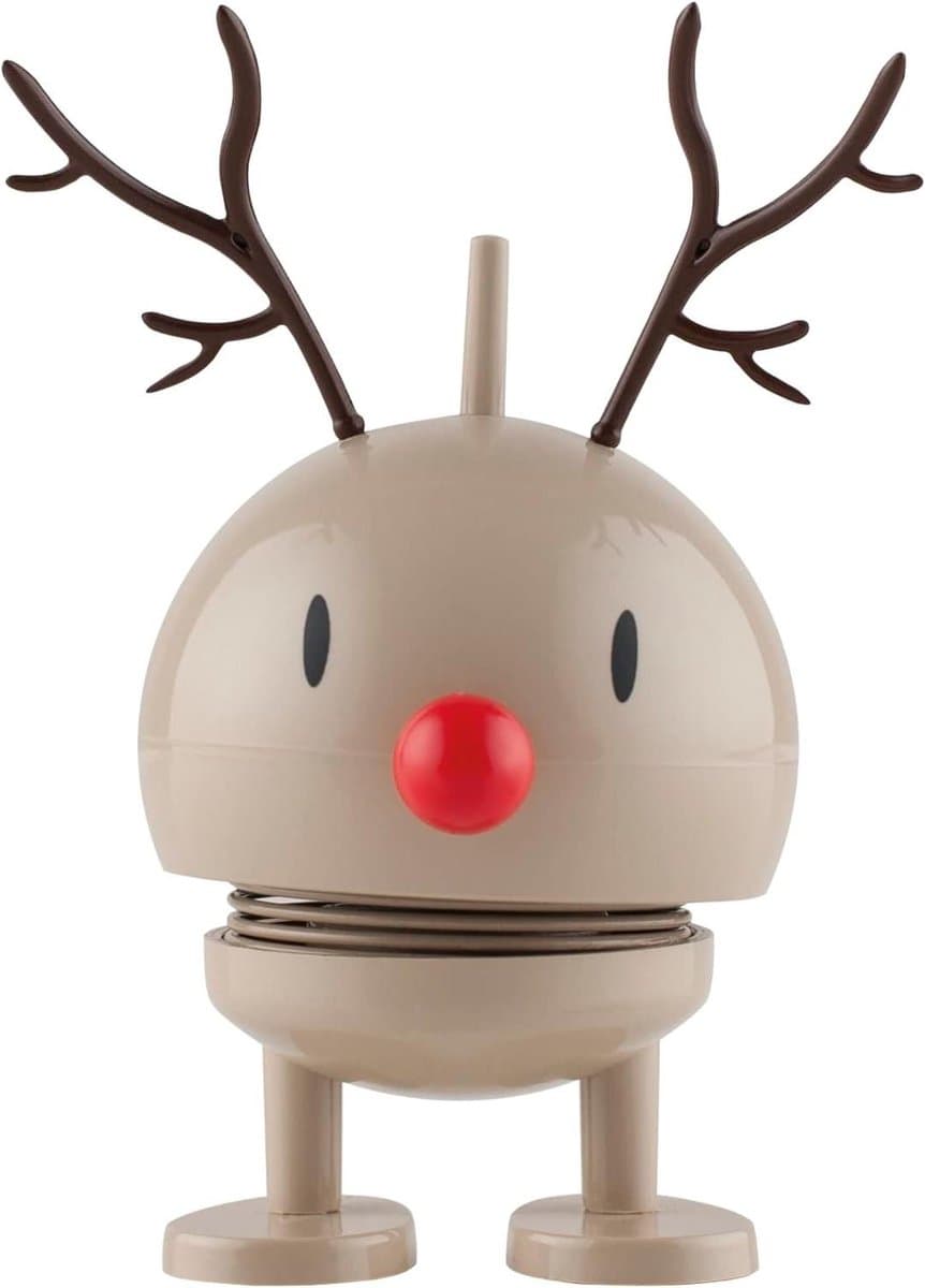 Rudolph Kerstdecoratie - Kerstbeeldje Rendier - Feestelijke Decoratie - Klassiek Deens Design - 9 cm Hoog - Latte