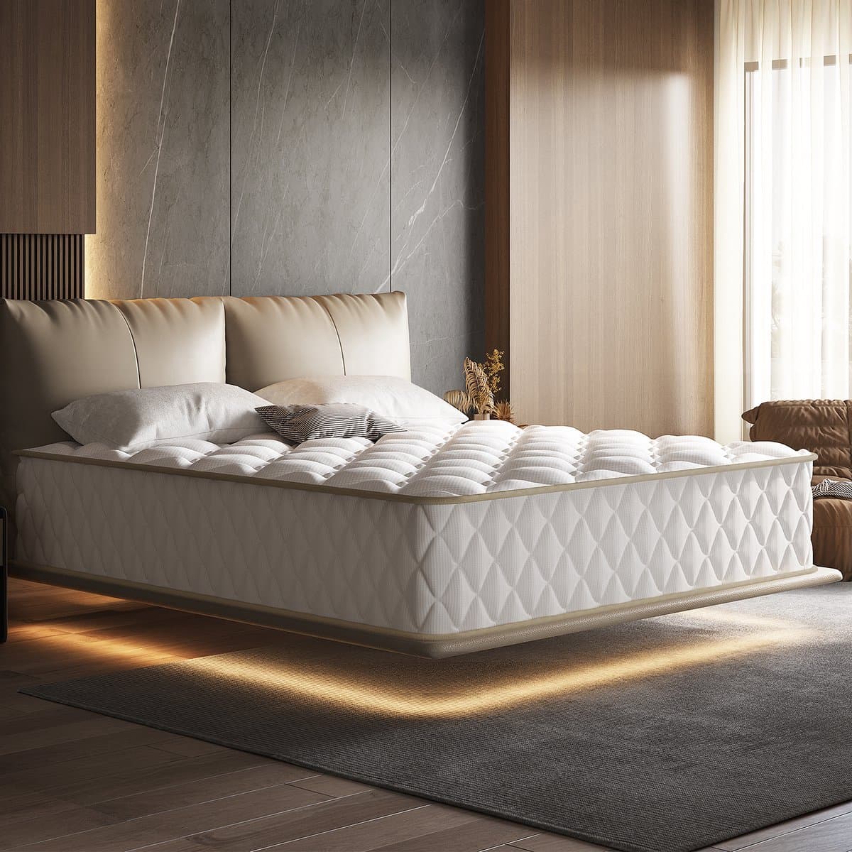 Saikefy Matras 160x200 tweepersoons - 22cm - Pocketvering Matras - 7-Zones - Orthopedisch - Afritsbaar en wasbaar hoeslaken - Anti-Allergie - Traagschuim - Gemiddelde Stevigheid
