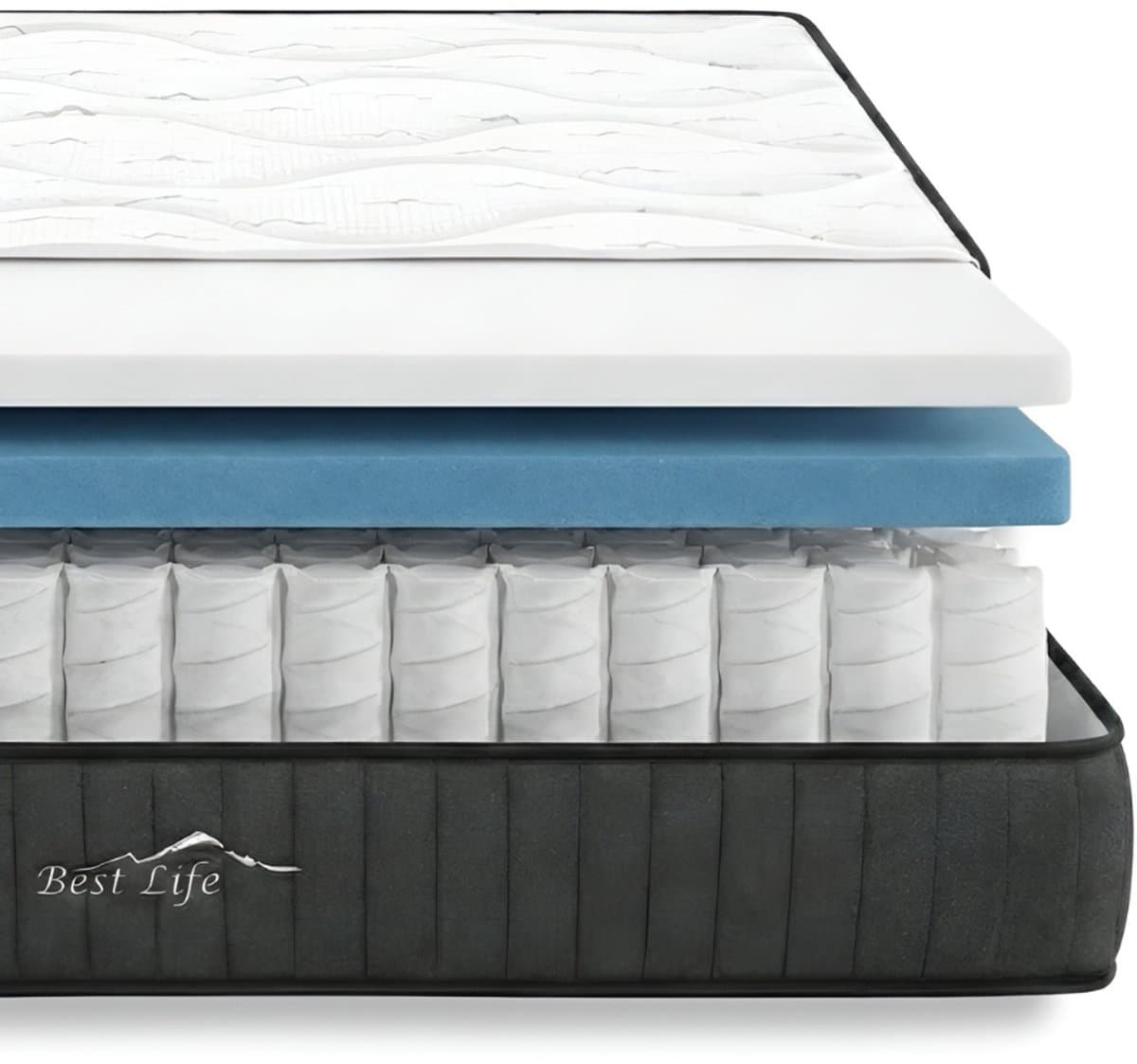 Best Life Pocketvering Matras 90 x 200 cm - Traagschuim & Koudschuim Matras - 20 CM - Eenpersoons