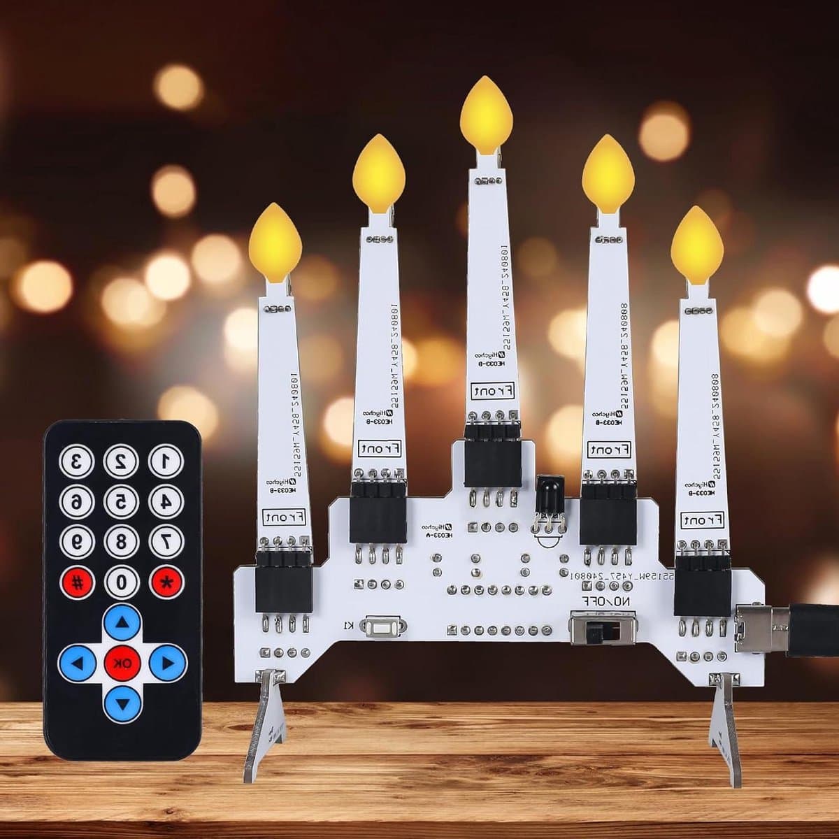 Kerstkaarsen Set - LED Kaarsen Soldeerkit - Decoratieve Verlichting - 10 Lichtmodi - 5 stuks - Warm Wit