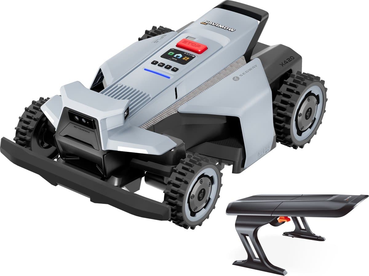 Segway Navimow X420E - nRTK+Vision - Robotgrasmaaier - Zonder Grensdraad & Zonder Antenne - Navigatie Zonder Satellieten - 2000m² - 55% Helling - AI Obstakelvermijding - Apple Find My - Super Stil 68dB - 3 Jaar Garantie