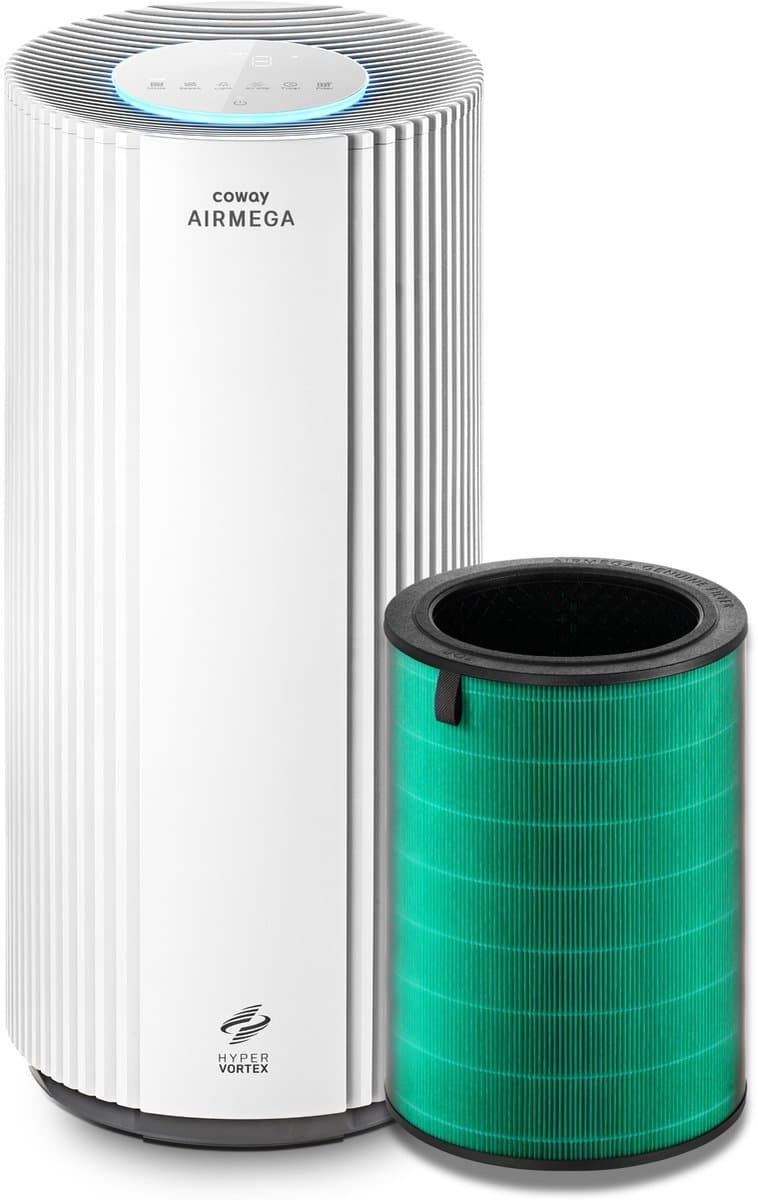 Coway Luchtreiniger – AIRMEGA 450 – met HEPA filter – Air Purifier – CADR 734 m³/u – voor grote ruimtes (tot 153 m²) – AQI-display (PM1/PM2.5/PM10) – energiebesparende modus – Wit