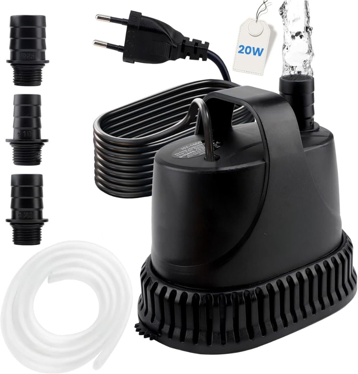 HEZIVO® Regentonpomp - Bewateringspomp Regenton - Tuinpomp - Dompelpomp - 20 W - 1200 l/u