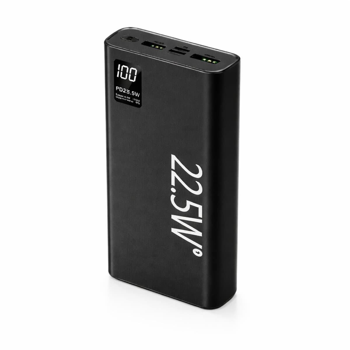 Evy24 Powerbank 30.000mAh – Snellader 22.5W – USB-C & USB-A 4 Poorten – Zwart