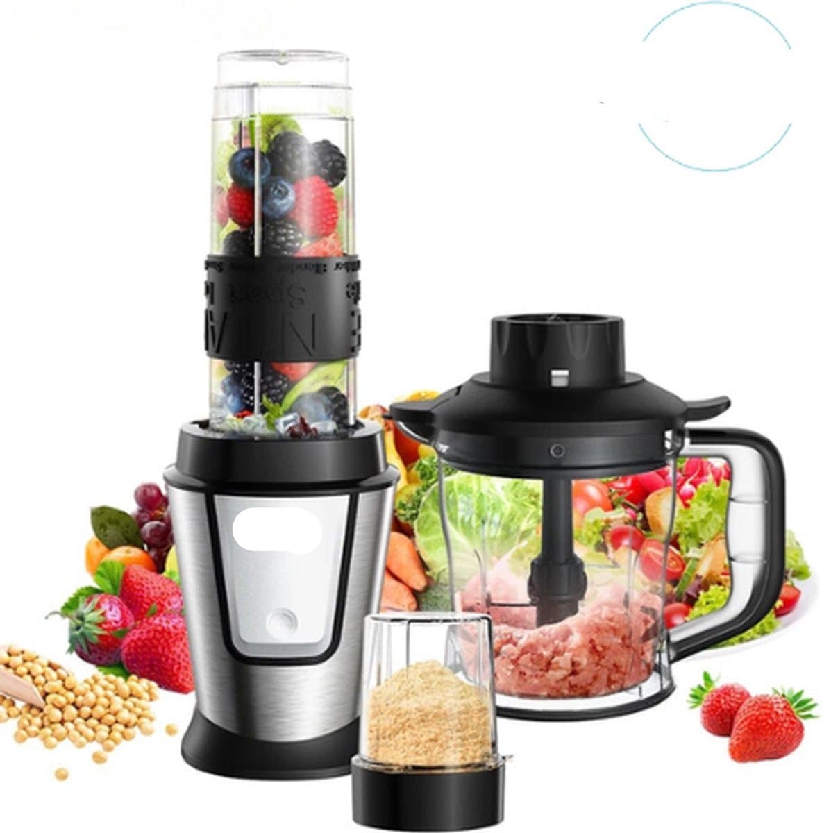 Multifunctionele Keukenmachine 3-In-1 - 700W - 1.2 liter - Makkelijk Schoon Te Maken - Compact - Juicer - Maler - Blender - Hakmolen - Smoothie - Mixer
