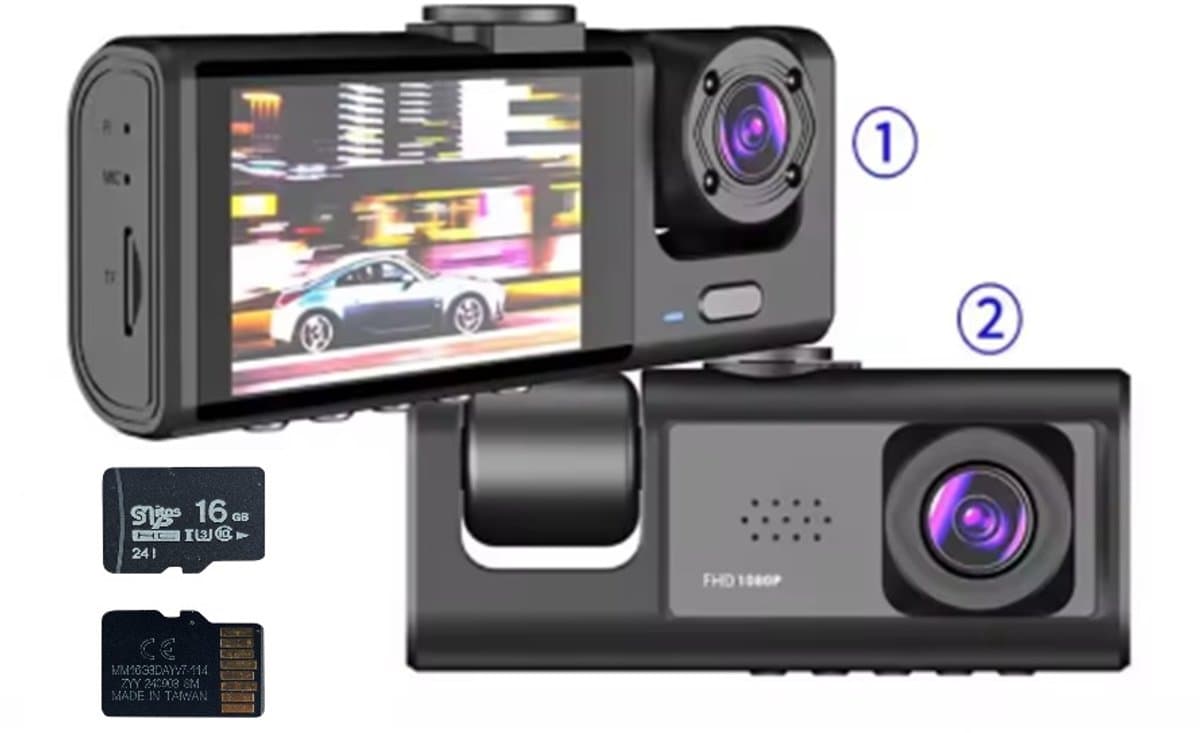 Dashcam IR-nachtzicht - Loop-opname - 2 "IPS-scherm - 1080P - 2-camera - DVR-recorder - videorecorder - voertuig DVR
