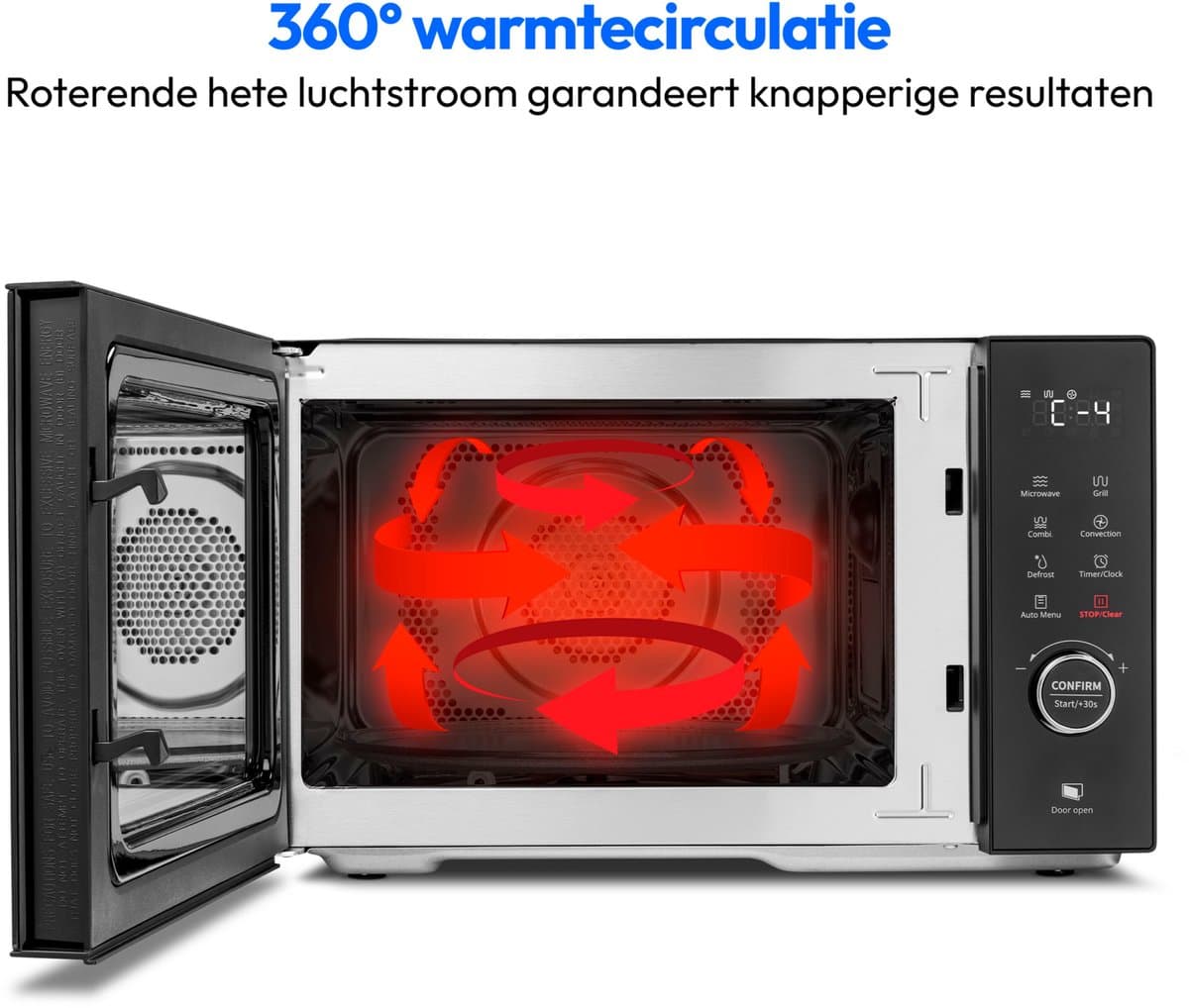 MEDION magnetron met grill en convectie (23 liter, 900 watt, 1000 watt grill, 1680 watt convectiefunctie, 11 automatische programma's, 5 vermogensstanden, ontdooifunctie, roestvrij staal, MD12031) zwa