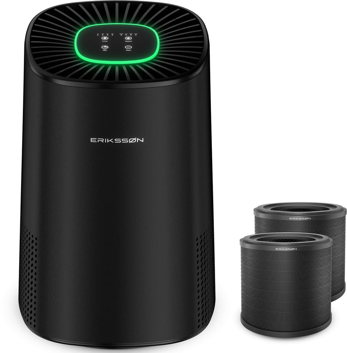 Erikssøn Luchtreiniger Air Purifier Elite - 2x HEPA-14 Filter - Zwart - 240 m3/u - Vermindert Stof En Pollen - Met Hepa Filter - Met Ionisator