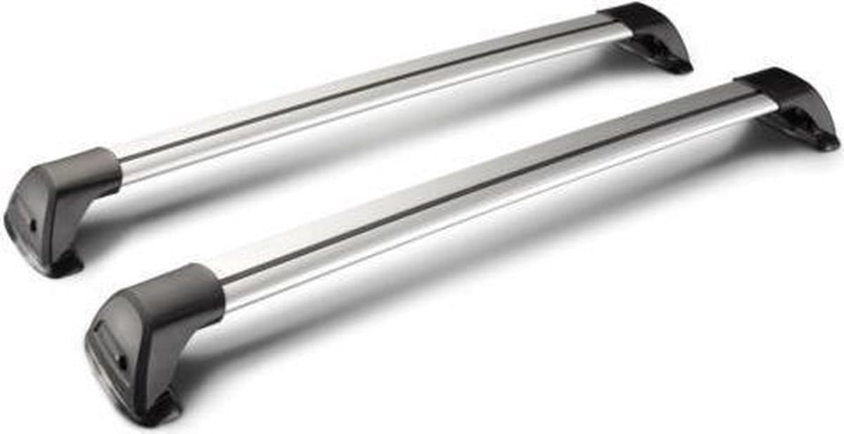 Tesla Model S Dakdrager Zilver 2012 - mei 2015 Yakima Whispbar Flush Auto Exterieur Accessoires