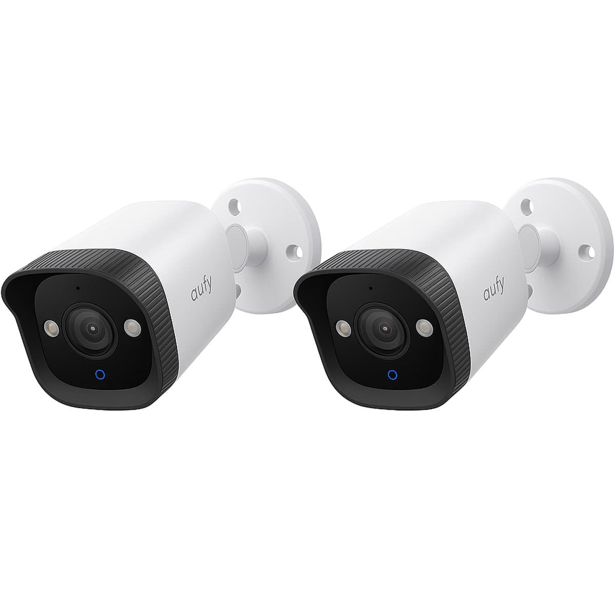 eufy Security PoE Bullet CCTV Camera E40 Add-On 2-pack, Wired Outdoor Surveillance, 4K UHD, 122° FOV, F1.6 Color Night Vision, 24/7 Recording, Person/Vehicle/Pet AI Detection, Red & Blue Lights, IP67