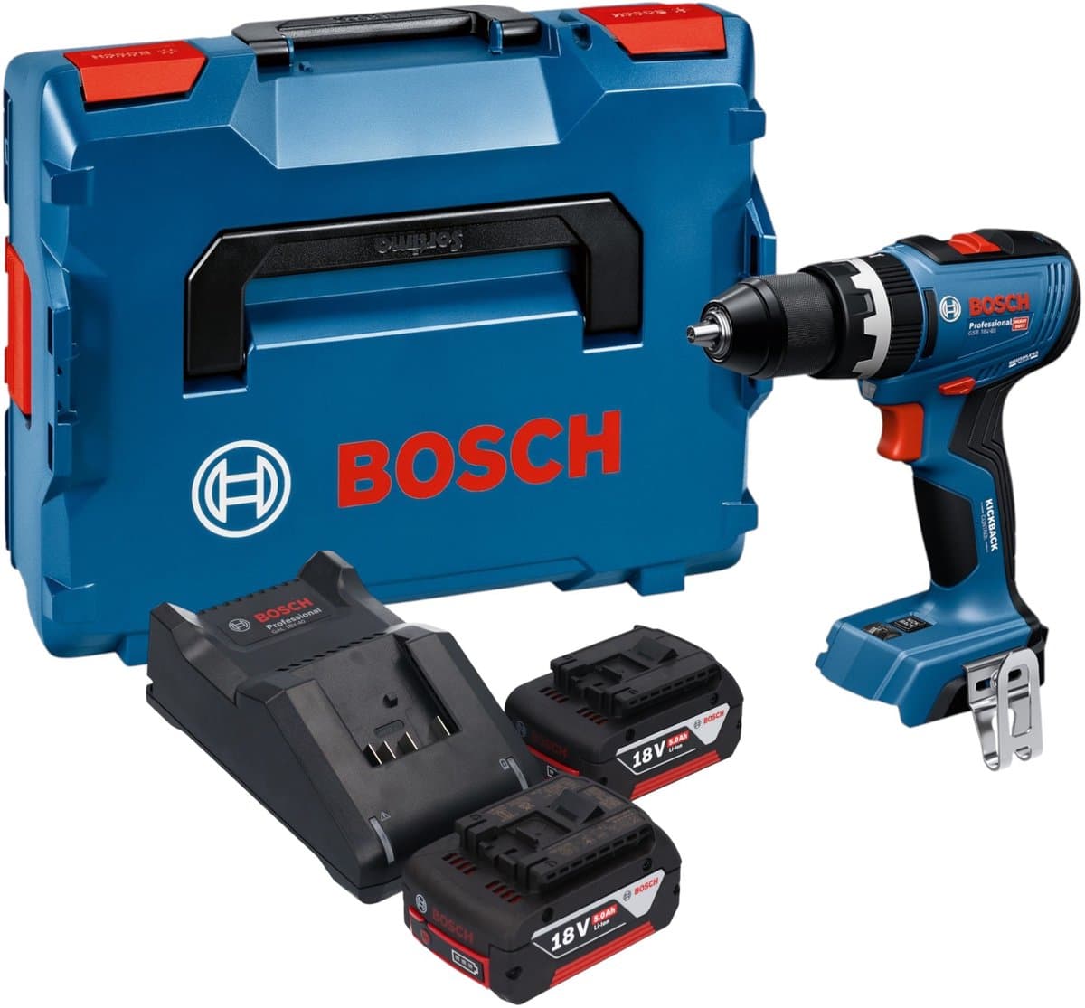 Bosch Professional GSB 18V-65 Accu klop-/schroefboormachine 18V 5.0Ah in L-Boxx - 06019N3303