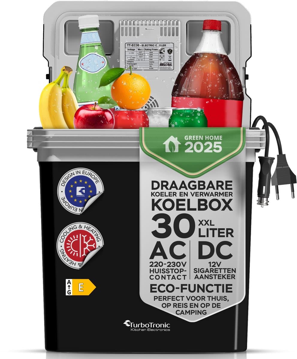 TurboTronic EC30 Elektrische Koelbox 30L — 12V/230V