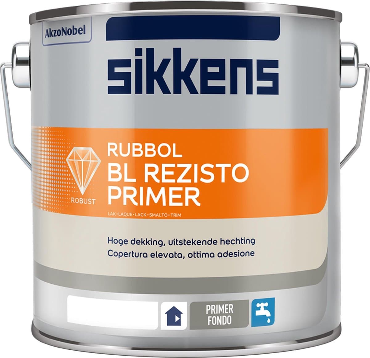Sikkens Rubbol BL Rezisto Primer - Wit- Grondverf - Dekkend - Binnen en buiten - Mat - 2.5 liter op waterbasis