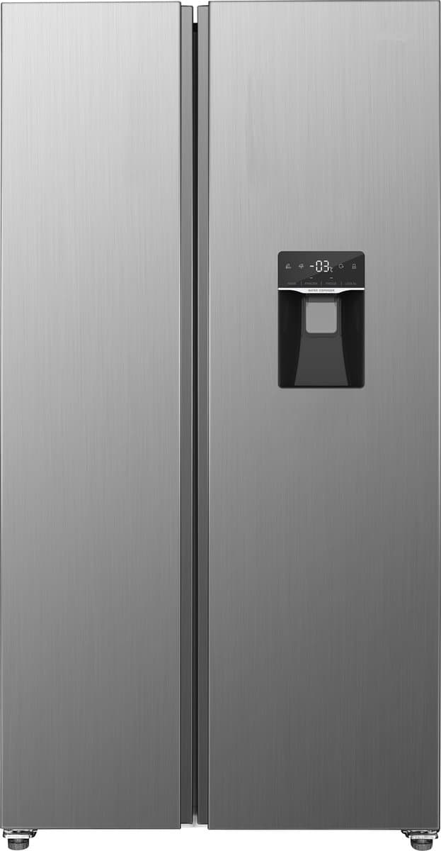 Exquisit SBS146-WS-040ES - Amerikaanse koelkast - Waterdispenser - Display - 5 Jaar Garantie - No Frost - 439 liter - Zilver