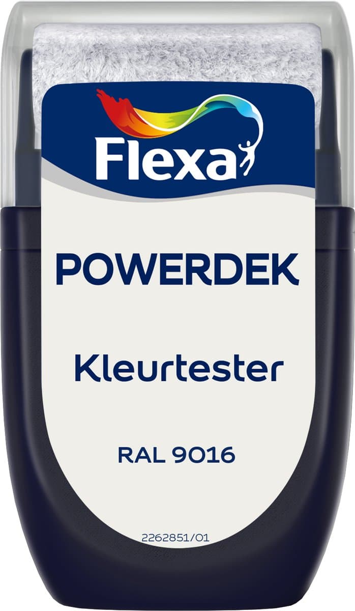 Flexa - Powerdek Muren & Plafonds Testers - Verkeerswit / Ral 9016 - 30 Ml