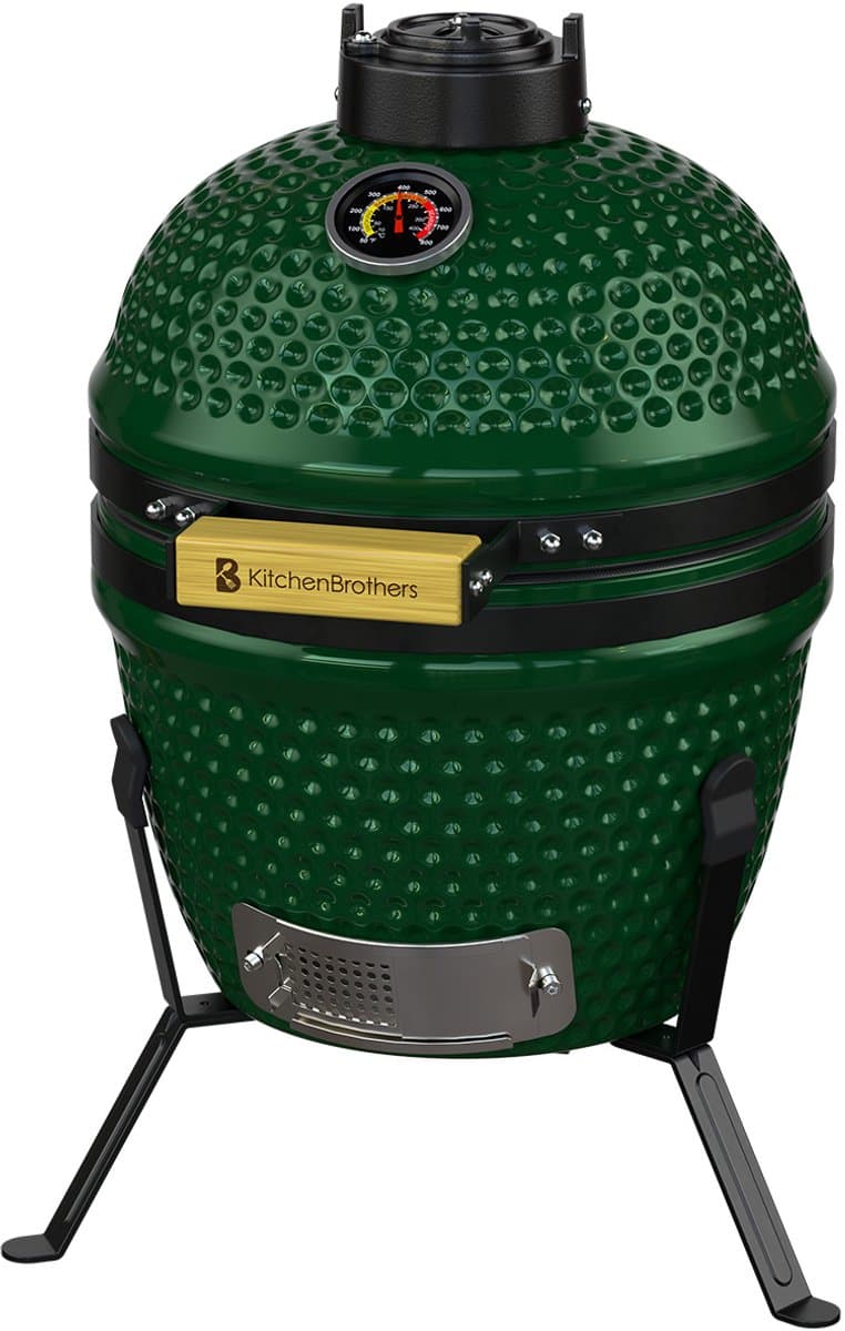 KitchenBrothers Kamado BBQ - 13 Inch Houtskool Barbecue - 27⌀ cm - PFAS-vrij -Egg BBQ - Groen