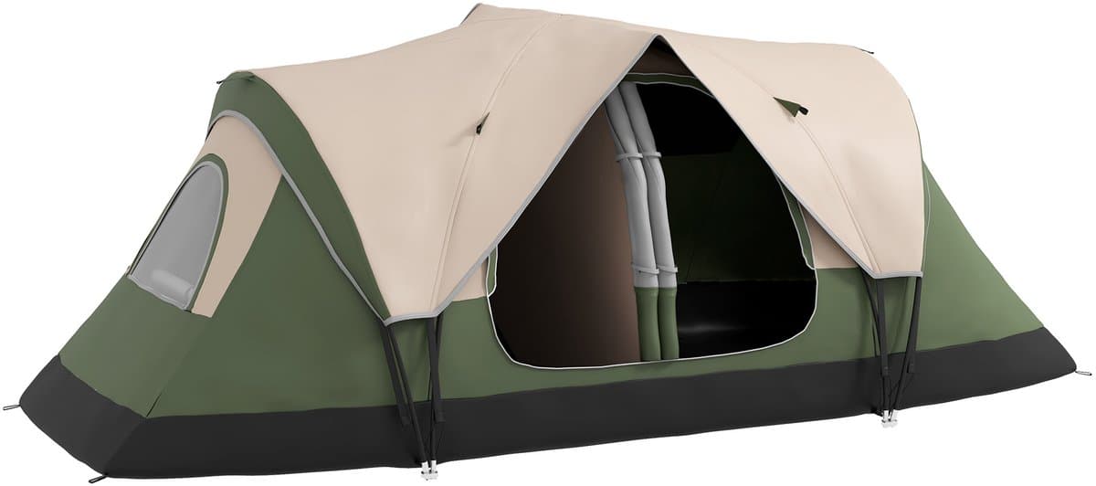 Outsunny Kampeertent Polyester, Glasvezel 450L x 215B x 180H cm Donkergroen