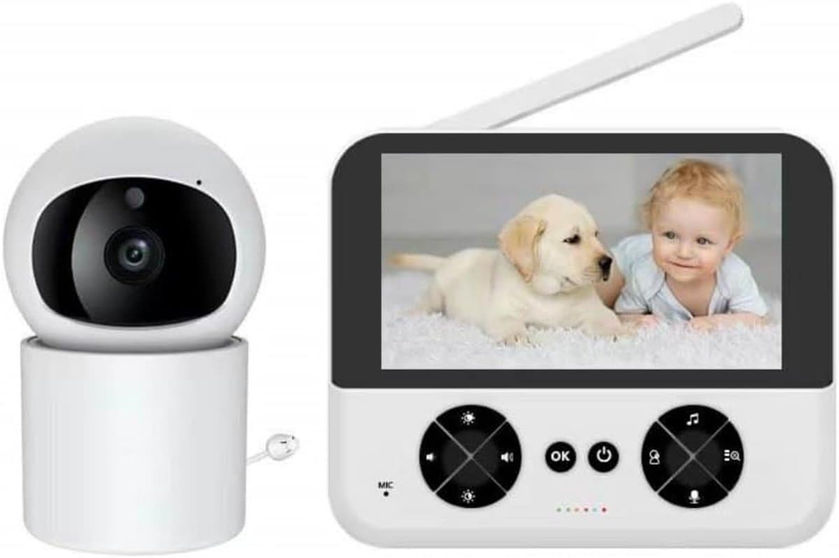 Babyfoon Met Camera - Video en Audio - Baby Monitor - 4.3 Inch - Wit