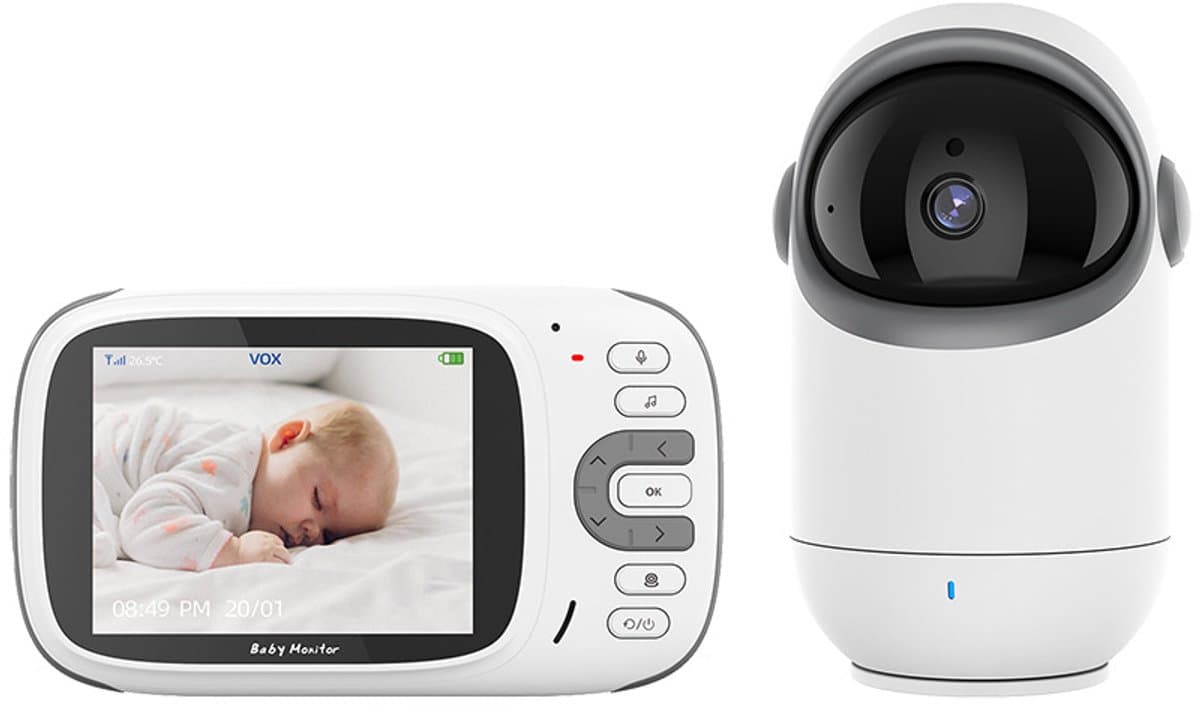 OnmiMartBabyfoon - Babyfoon met camera - Op afstand bestuurbaar - Video & Audio - Baby monitor-Premium Baby Monitor-3.2 Inch LCD Baby Monitor--Tweerichtings-intercom - Bevat 8 slaapliedje