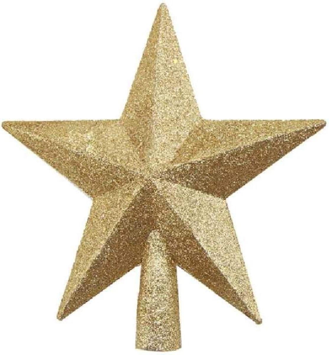 Boom Top Ster - Kerstboom Ster - Kerstversiering - Driedimensionale Glitter - 20 CM - Goud