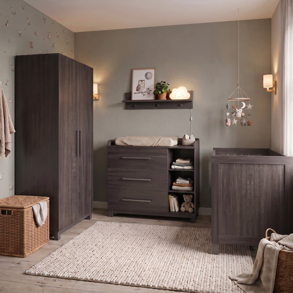 Born Lucky Roxy Meegroei Babykamer 3-Delig – Ledikant, Commode en Kast – Vanaf Geboorte tot ca. 5 Jaar