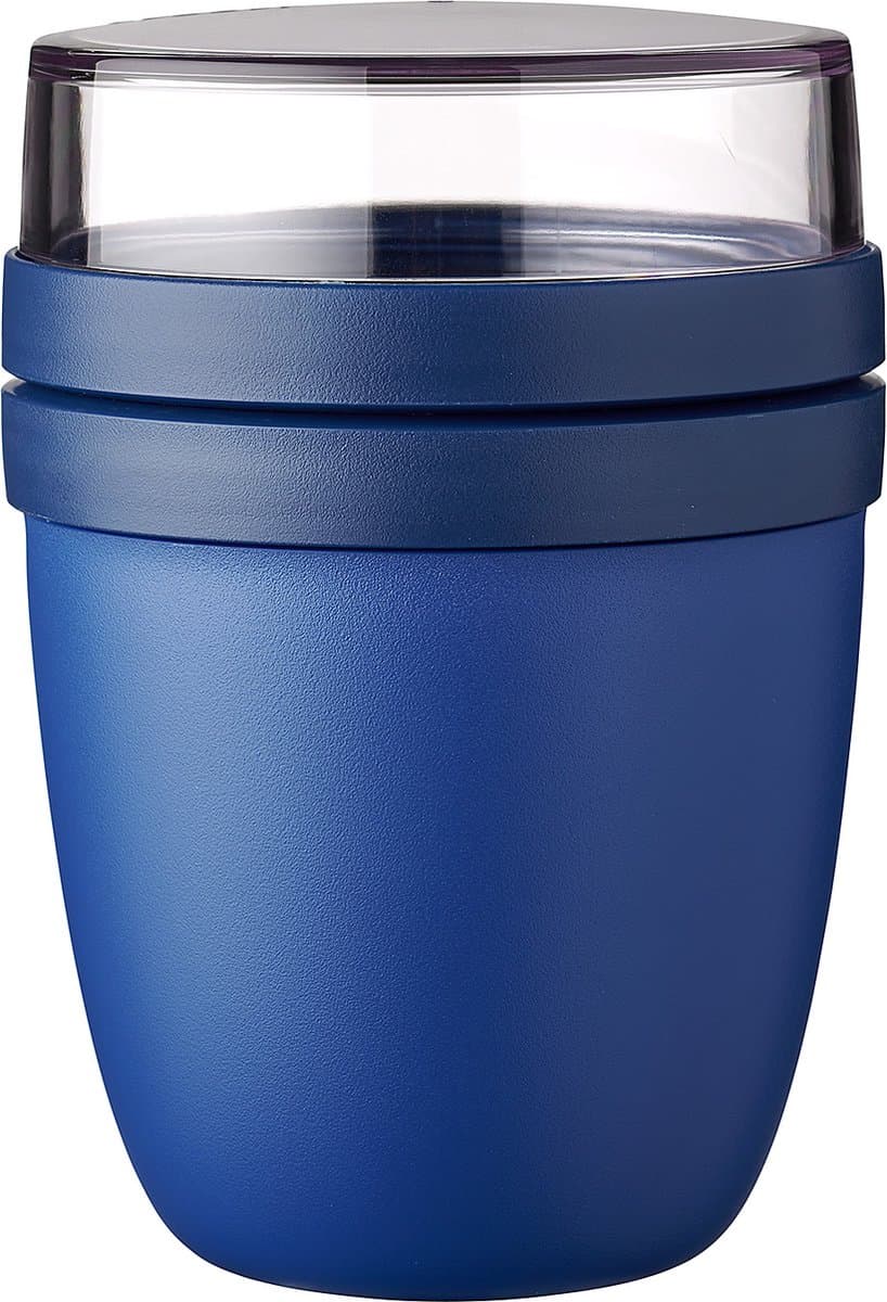 Mepal Lunchpot Ellipse - 500 ml - Yoghurt en Muesli beker to go - Geschikt voor vriezer. magnetron en vaatwasser - Vivid blue