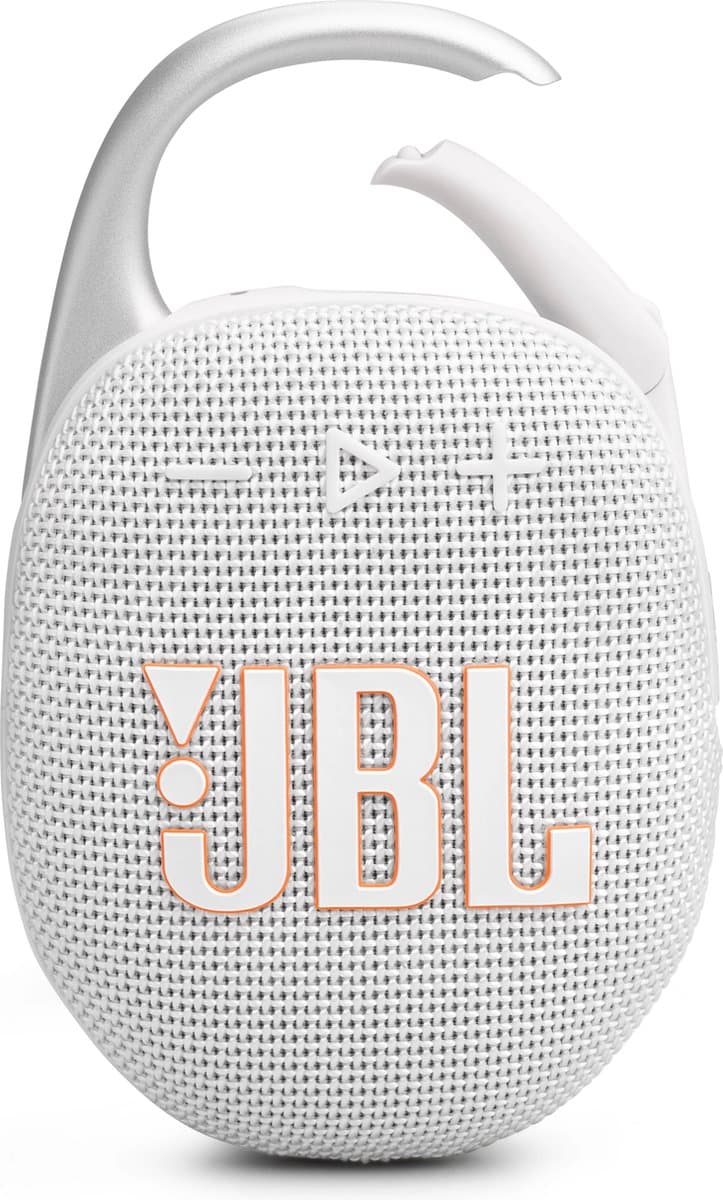 JBL Clip 5 - Draagbare Bluetooth Mini Speaker - Met Haak om te hangen - Draadloos Muziek Box - 12 uur - Waterbestendig - IP67 - Wit