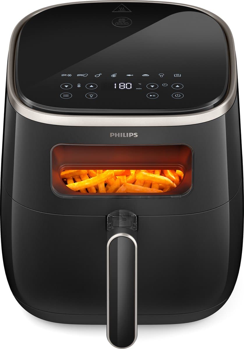 Philips 3000 Series Airfryer XL - HD9257/80 - Kijkvenster - 5.6L - Tot 5 Personen - Zwart
