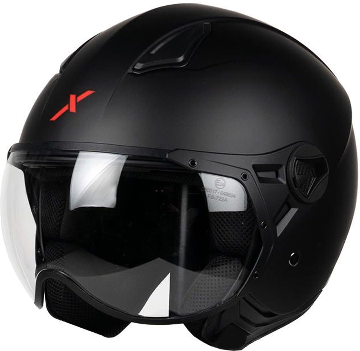 MOTOBLOUZ HELIOS Scooterhelm - Motorhelm - Jet Helm voor Vespa, Scooter, Motor Brommer & Snorfiets - Zwarte mat - L
