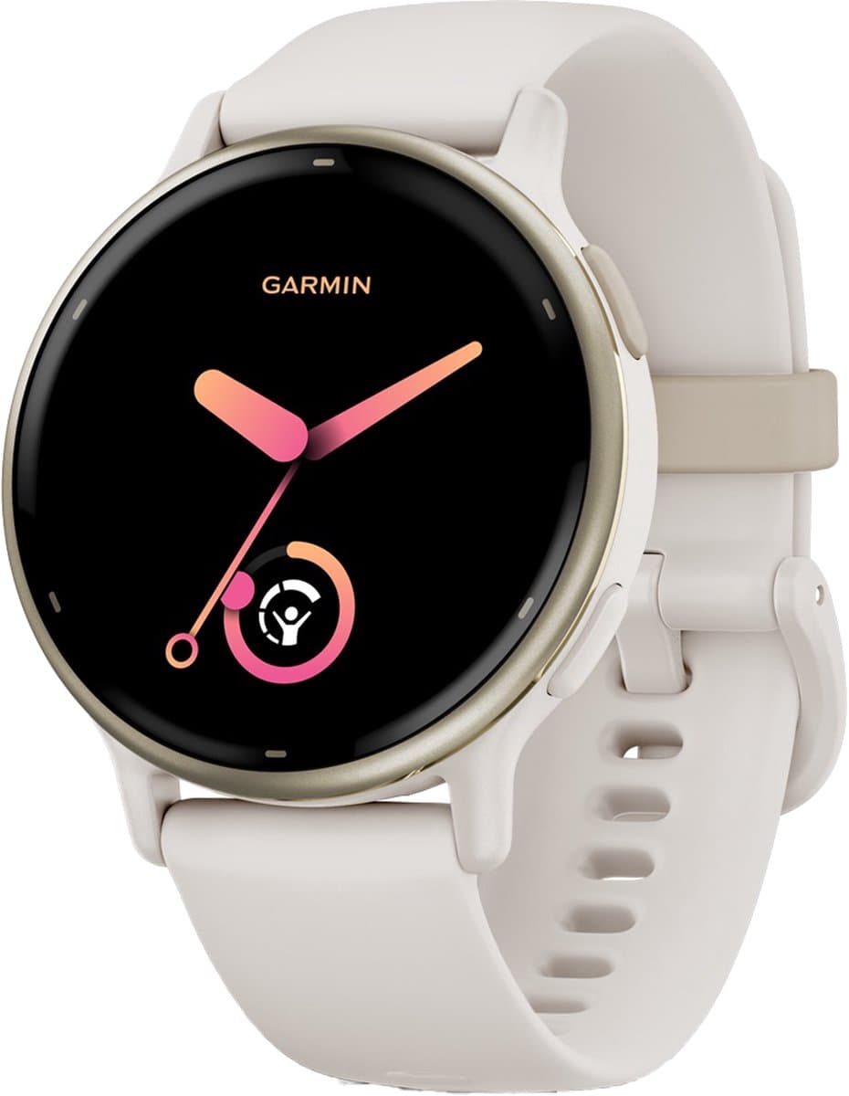 Garmin Vivoactive 5 - Sporthorloge - AMOLED-Scherm - Ivory/Cream Goudkleurig