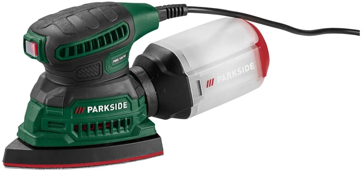 PARKSIDE® Schuurmachine 160 W - Oscillatiefrequentie: 13.000/26.000 tpm - Geïntegreerde afzuigfunctie met stofopvangbak - Ergonomische greep geschikt voor rechts- en linkshandigen