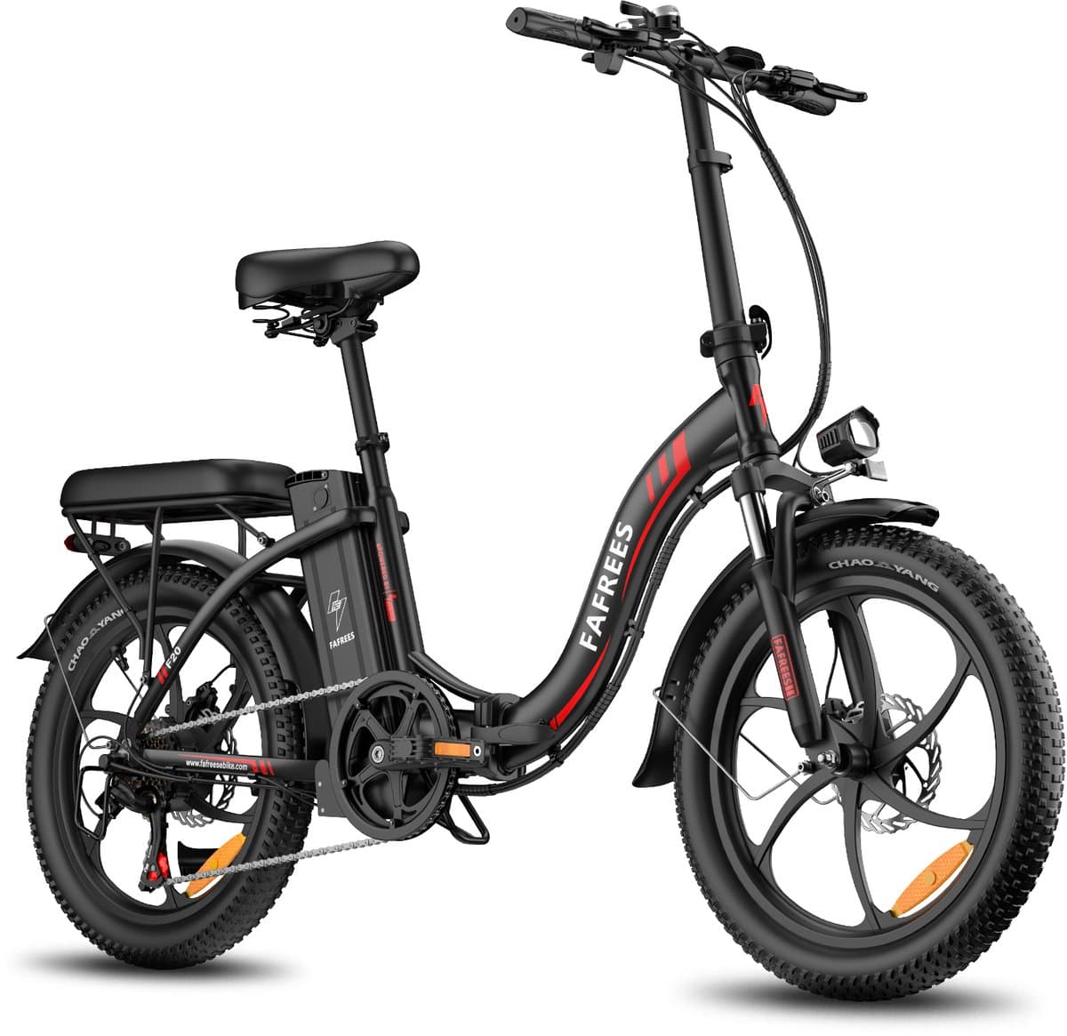 Fafrees F20 Elektrische Vouwfiets | E-Bike| 20 x 3.0 Inch Dikke Banden | 36V 18Ah Lithium Accu | 250 W Motor | Maximaal 25/u | Maximaal bereik 130km | Shimano 7 versnellingen | 20 Inch opvouwbare City Commuter E-Bike | Zwart