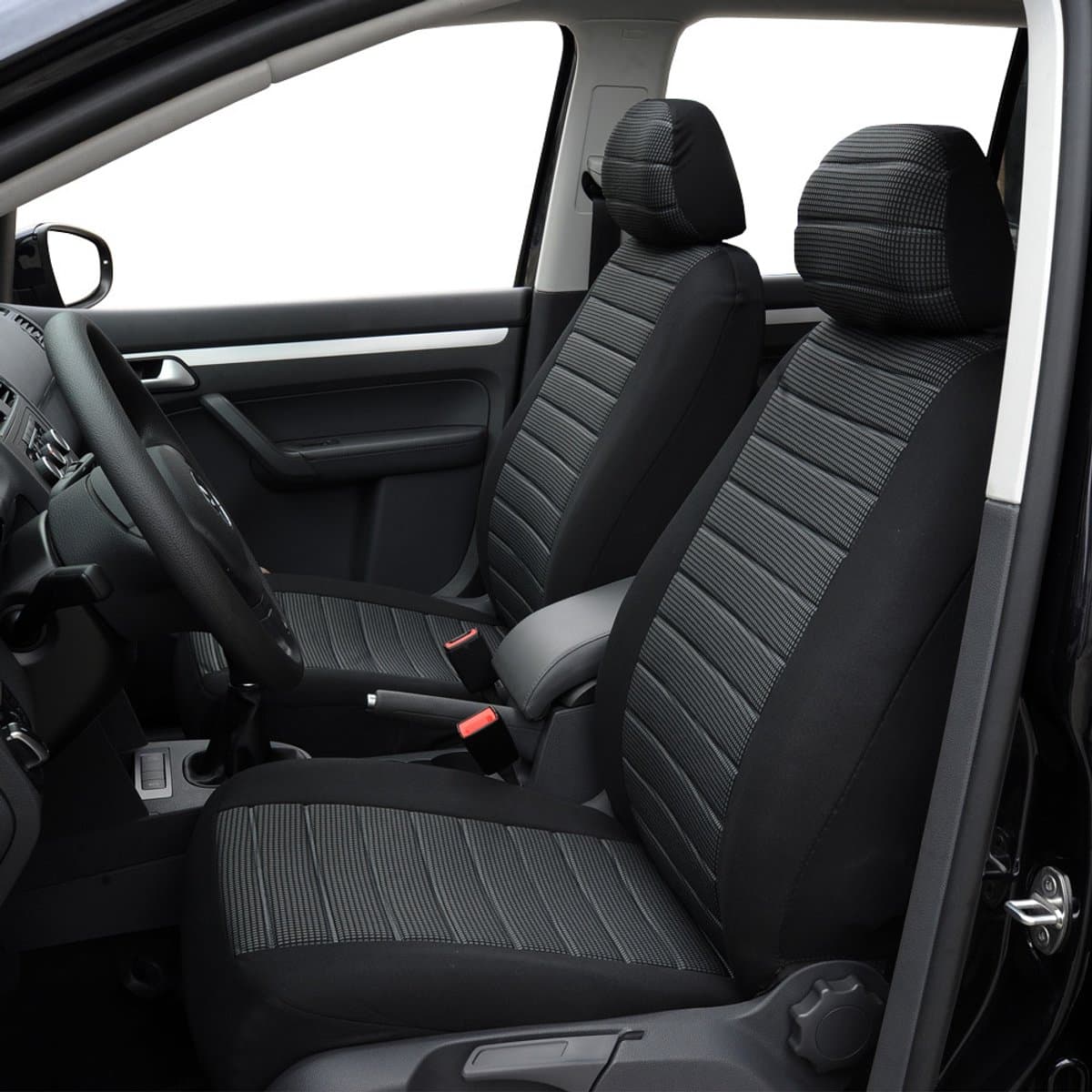 Stoelhoes Auto - Universele Autostoelhoezen - voor- en achterbank - Stijlvol - Auto Accessoires Interieur Decoratie - eenvoudig te installeren hoezenset - accessoires - voor auto's / SUV - Zwart/Grijs