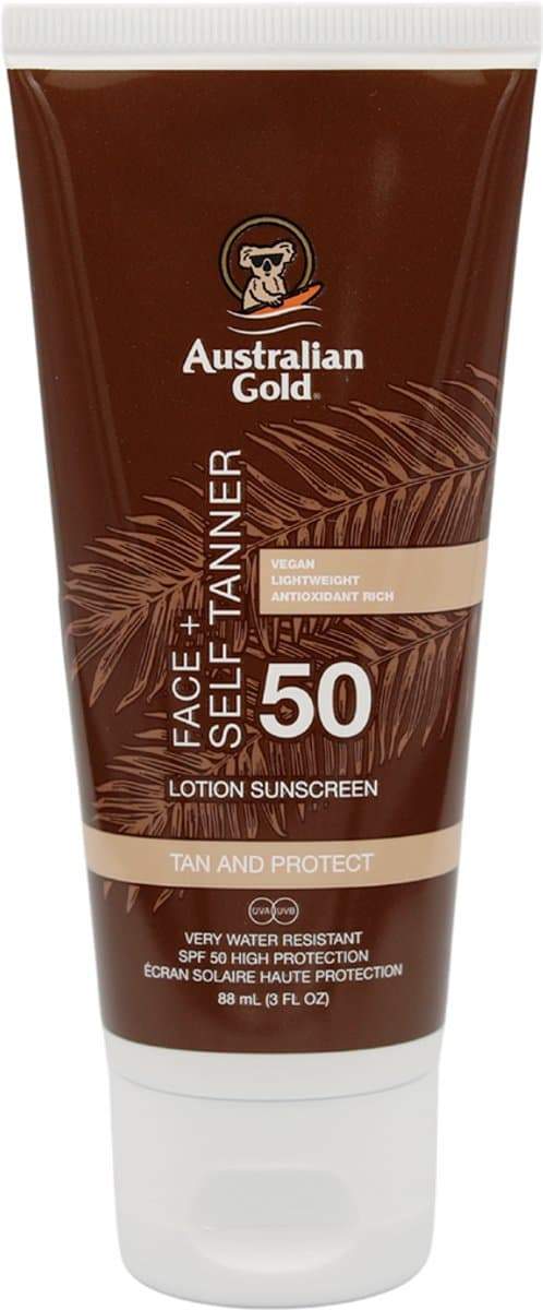 Australian Gold - SPF 50 Face + Zelfbruiner - 88 ML
