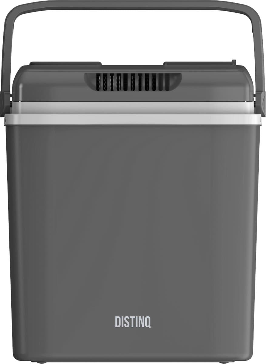 DistinQ Elektrische Koelbox voor Auto en Camping – Koelbox Elektrisch met Verwarmingsfunctie - USB C 12v 230 Volt – 25L - Grijs