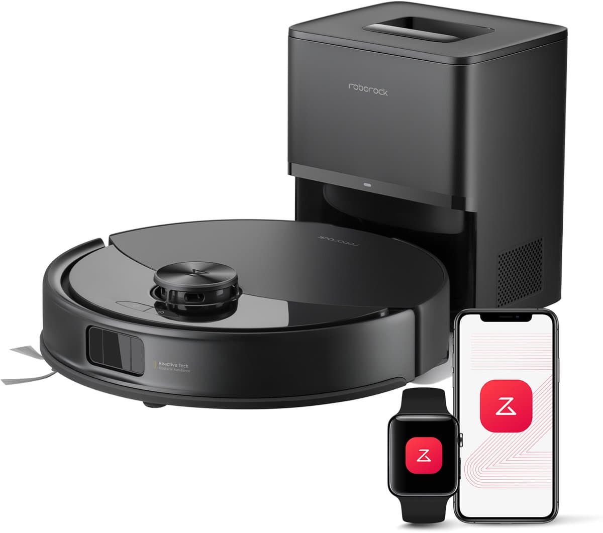 Roborock Q10 S5+ Robotstofzuiger en Dweil met Zelflediging-Zuigkracht van 10000 Pa-Vibrerende dweilpads-Handsfree Reinigen tot 7 Weken-Dubbel Anti-klitontwerp-Automatisch dweilen-Obstakelvermijding-Zwart-S8 Plus Upgrade