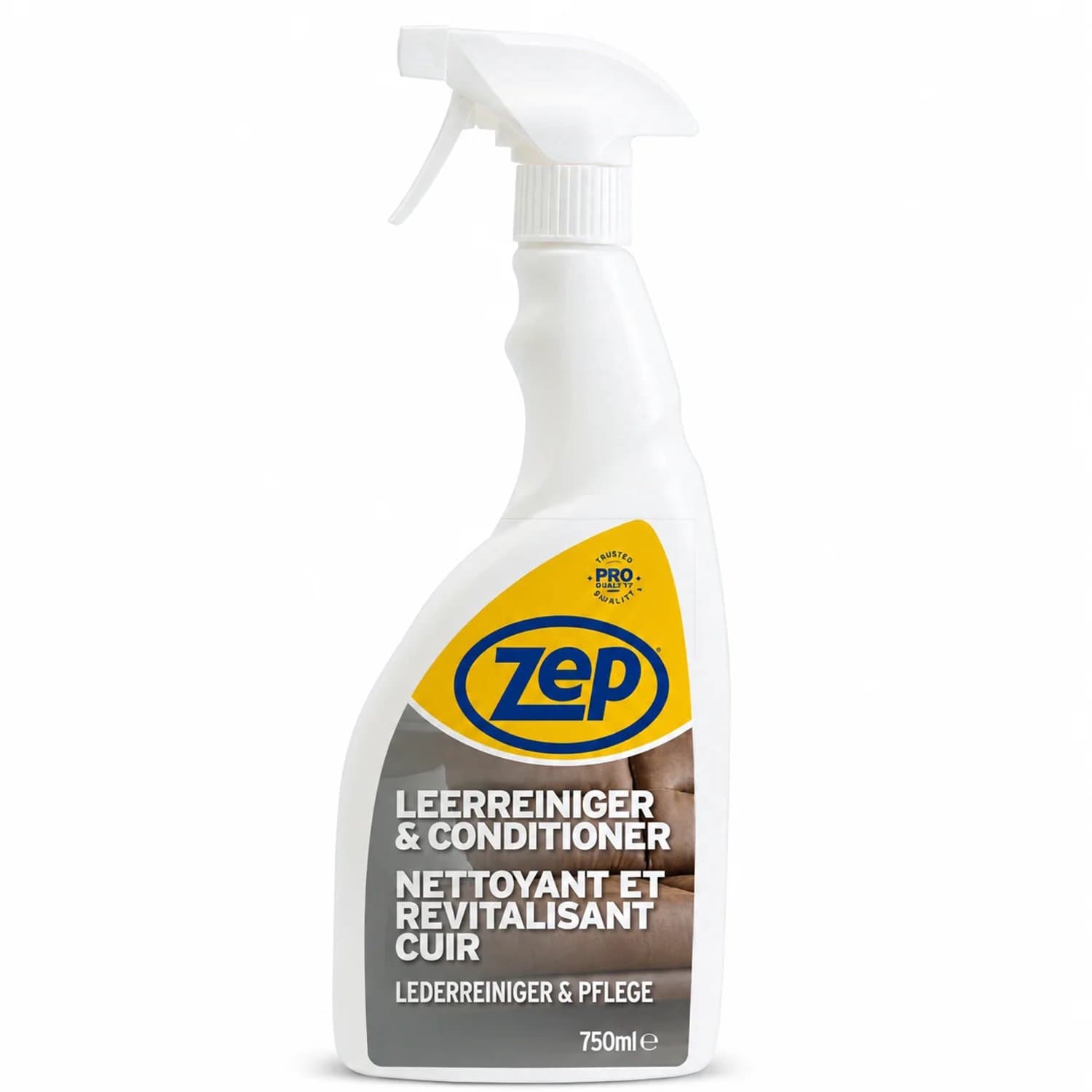 ZEP Leer Reiniger en Conditioner 750 ml - 2-in-1 met UV-bescherming - Voor Leren Bankstel, Auto-interieur, Tassen en Kleding