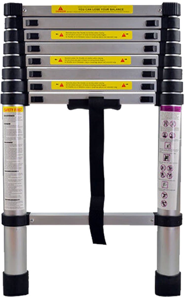 Telescopische Ladder - Telescopische Vouwladder - Werkhoogte - Aluminium - Geschikt voor Particulier en Professioneel Gebruik - Telescopische Vouwladder - Max. Belasting 150 kg