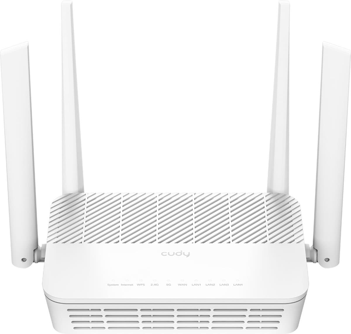 Cudy AX3000 Wi-Fi 6 Mesh Router – Dual-Band 2.4/5 GHz – 2402+574 Mbps – 4x Gigabit LAN – 200 Devices – Zwart
